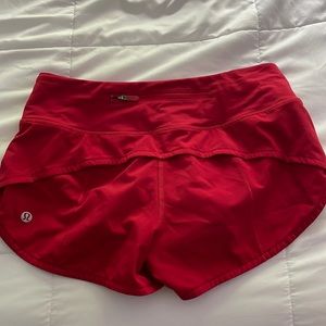 Red lululemon runner up shorts!